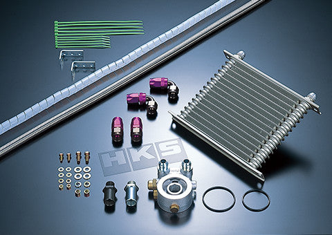 HKS 15 Rows S Type Dual Core Oil Cooler Kit - Universal - Thermostatic Sandwich Plate