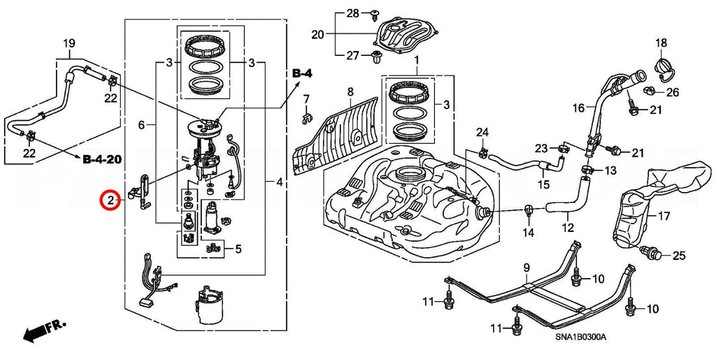 Genuine Honda Parts - Fuel Pump - Honda Civic Type R FD2R - Rzcrewgarage