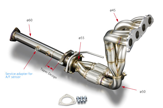 Toda Racing Exhaust Manifold - RB1 - 18100-RB1-00J