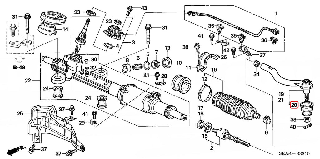 Genuine Honda Parts - Genuine Honda Parts - Boot Tie Rod End (NOK) - Honda - FD2R - 53546-S84-003 - Rzcrewgarage