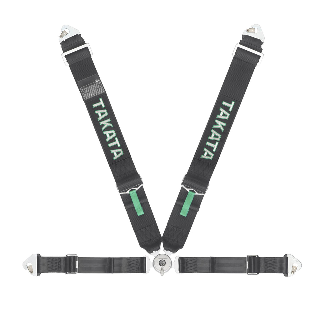 TAKATA Race 4 Snap On Harness - FIA Approved - Green / Black