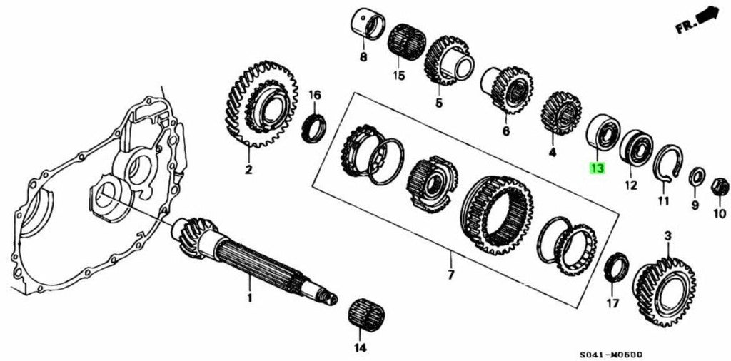 Genuine Honda Parts - BEARING, NEEDLE 25X52.2X15 - Honda B16B - 91102-PLW-003