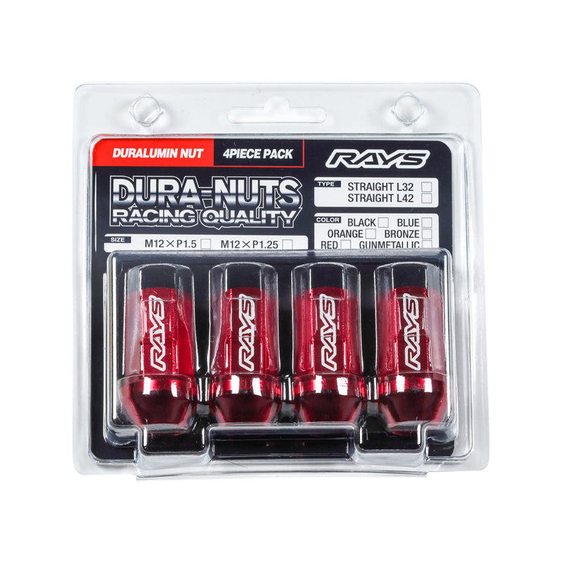 Rays - Duralumin 4 Pieces nut set L42 - Straight - M12x1.25 - RZCrewGarage
