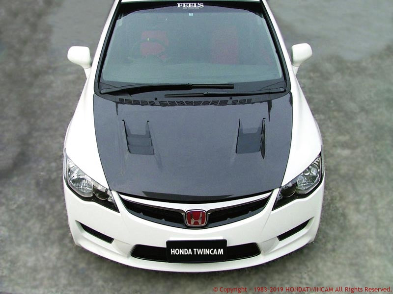 Feels (Honda Twincam) - Lightweight Bonnet With Duct Twill Weave Carbon - Honda - Civic Type R FD2R - Default Title FEEL-A-FDLHTW - Rzcrew Garage