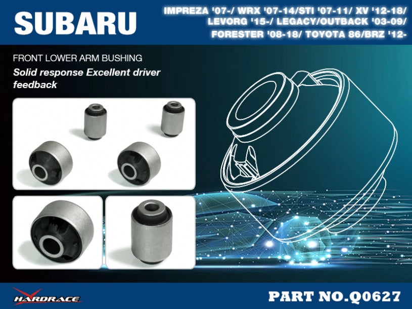 Hardrace - Hardrace - FRONT LOWER ARM BUSHING (HARDEN RUBBER) - Subaru - Forester SJ5 APPLIED A to C - Q0627 - Rzcrewgarage
