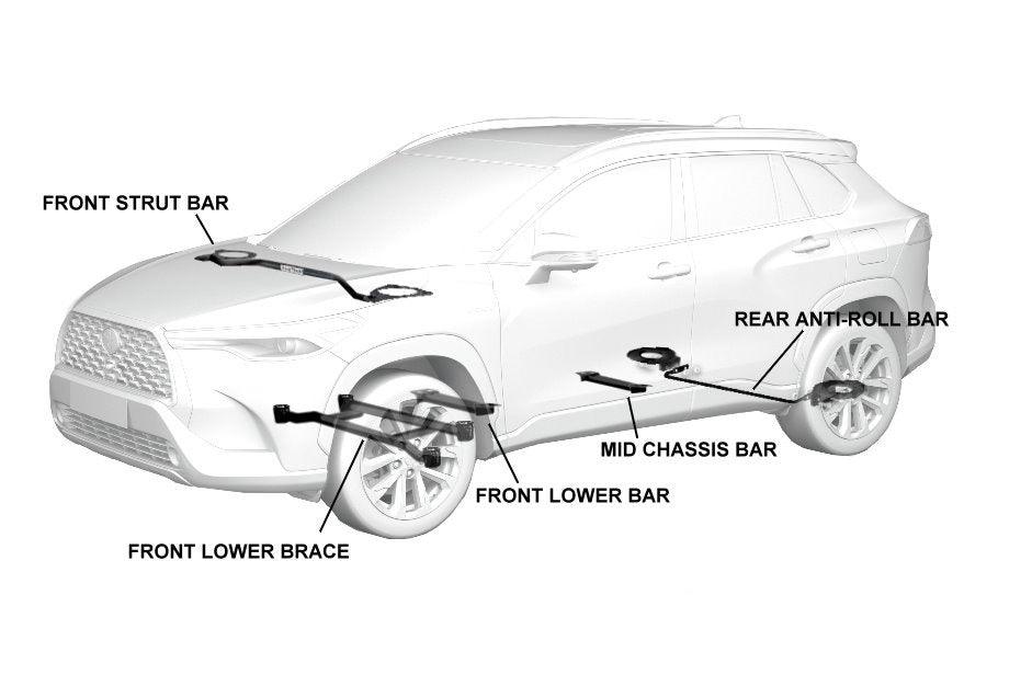 Rzcrew Garage - Super Circuit Mid Chassis Bar - Toyota Corolla Cross XG10 - RZCrewGarage