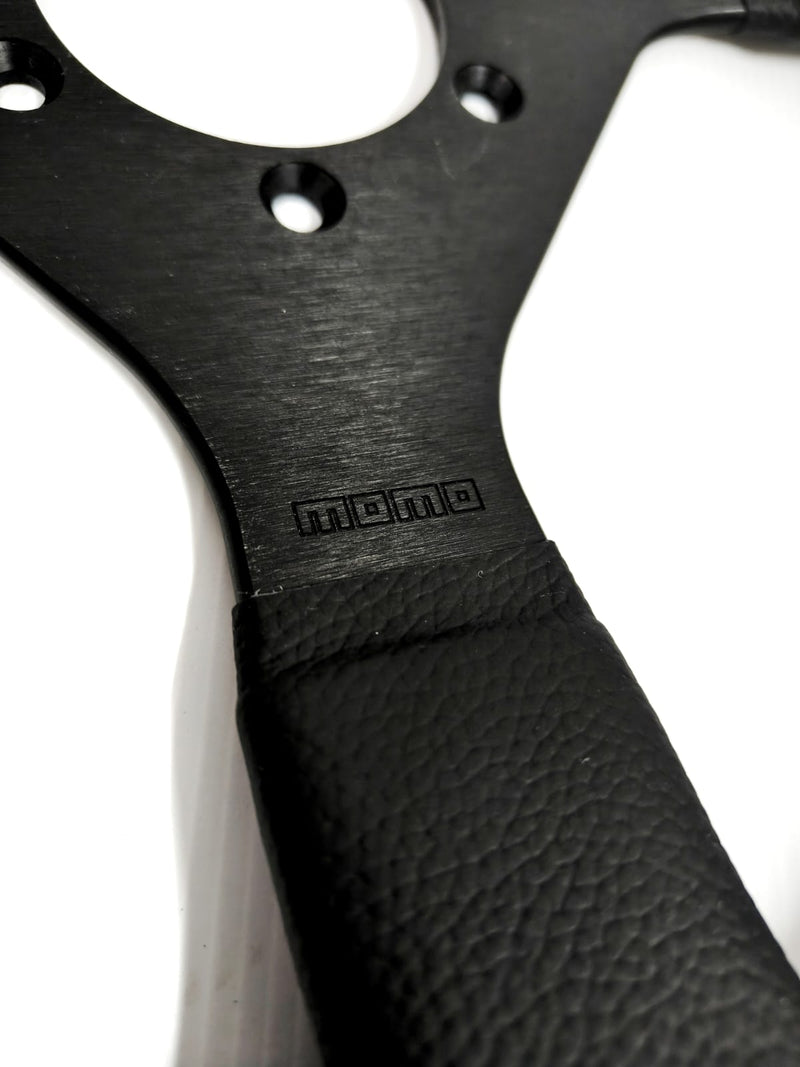 Momo - Monte Carlo Steering Wheels - 350mm Yellow Stitches Leather - Flat Dish-MCL35BK5B - RZCrewGarage
