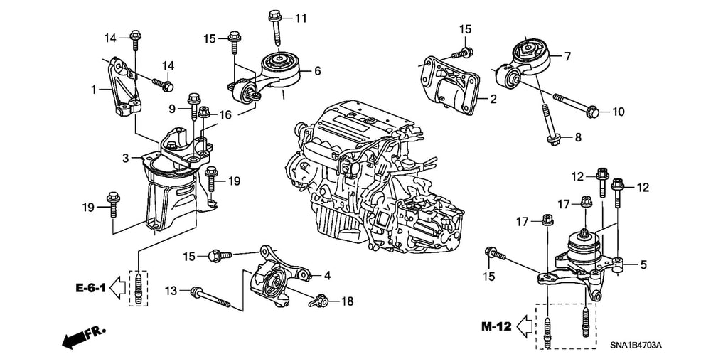 Genuine Honda Parts 90168-S5A-000 BOLT, FLANGE, 12X35 FD2R