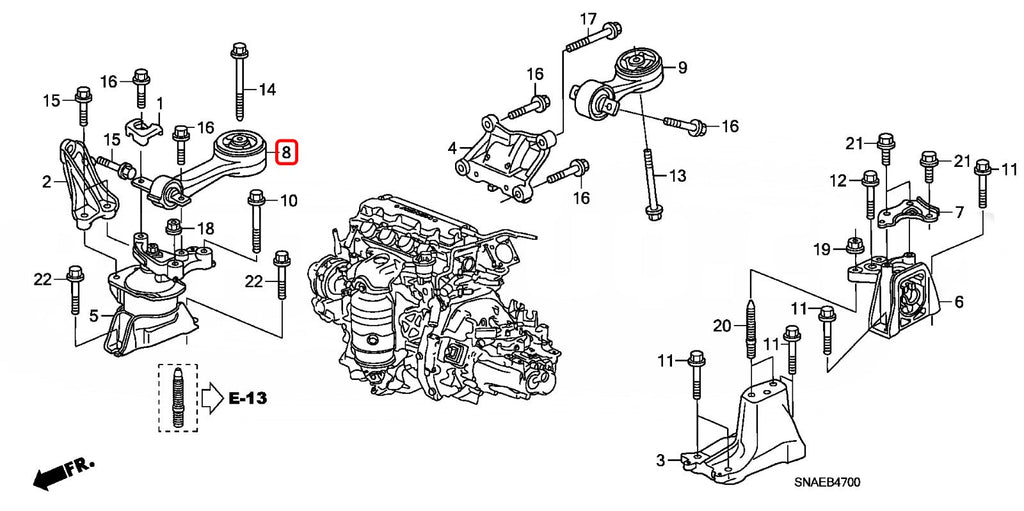 Genuine Honda Parts 50880-SNA-A02 ROD, UPPER TORQUE FD4