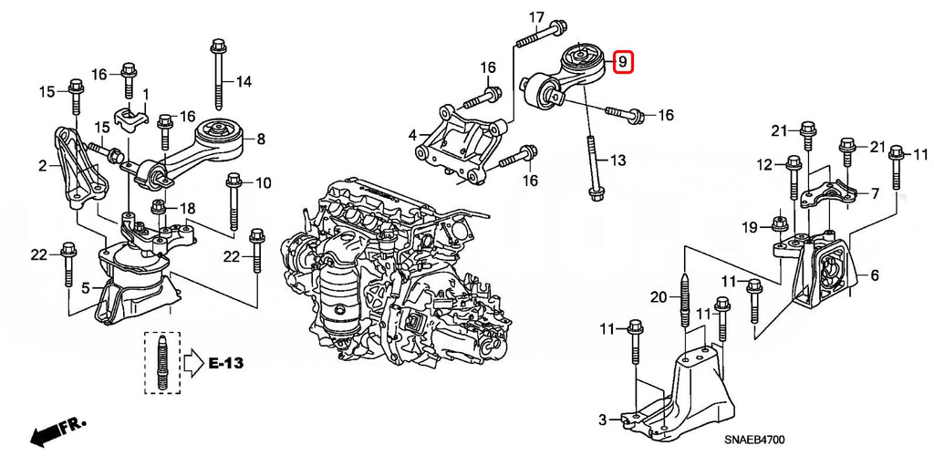 Genuine Honda Parts 50890-SNA-A02 ROD, LOWER TORQUE FD4