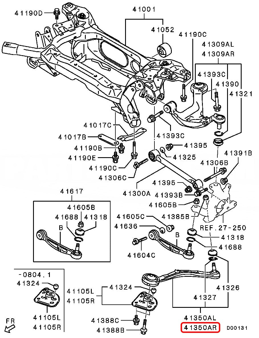 OEM Mitsubishi - OEM Mitsubishi - ARM ASSY,RR SUSP TRAILING,RH - Mitsubishi - CZ4A - 4125A038 - Rzcrewgarage