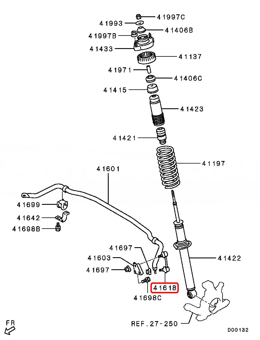 OEM Mitsubishi - OEM Mitsubishi - LINK,RR SUSP STABILIZER BAR - Mitsubishi - CZ4A - 4156A031 - Rzcrewgarage