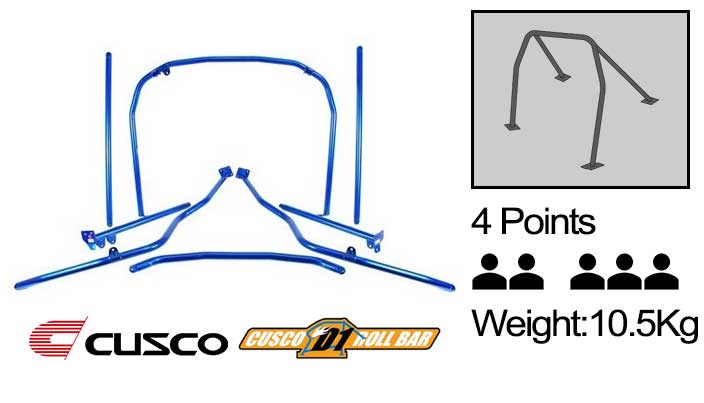 Cusco - D1 - 4 Points Roll Cage ( 5 Passengers ) - Honda - Civic Type R FD2R - 329 261 A