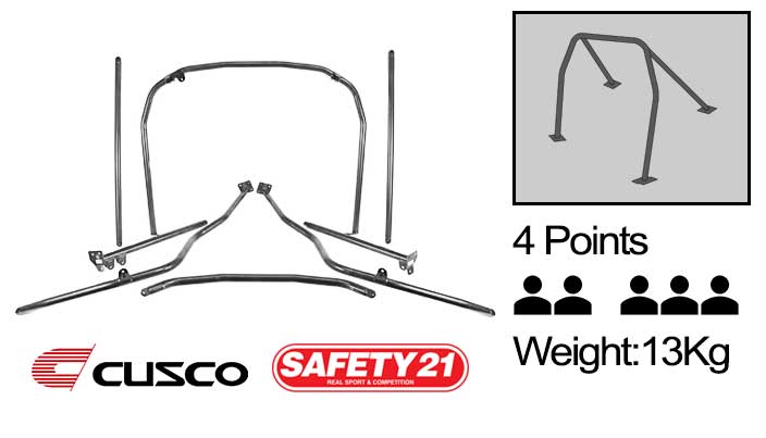 Cusco - Safety 21 - 4 Points Roll Cage ( 4 passengers ) - Honda - Civic EG Hatchback - 315 270 C20