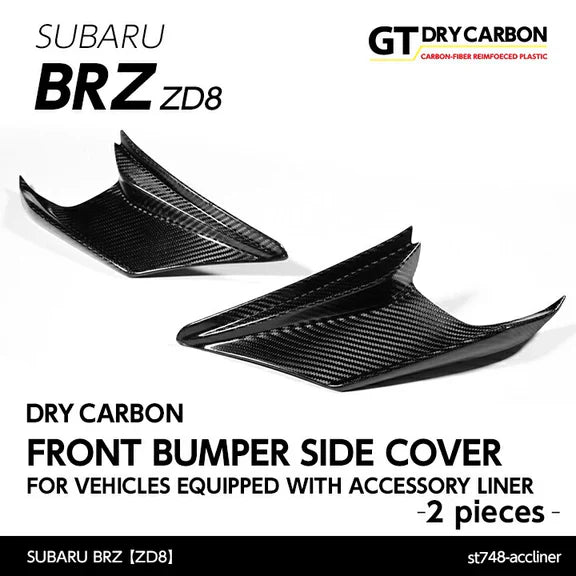 Axis-Parts - Drycarbon front bumper side cover for vehicles equipped with accessory liner - Subaru - BRZ ZD8 - st748-accliner - Rzcrew Garage