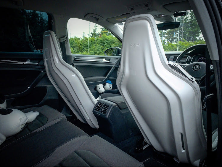 Recaro Japan RCS Fixed Bucket Seat - White Shell - Red Fabric