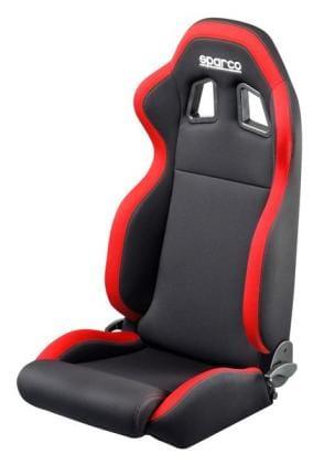 Sparco R100 Reclinable Seat - Tubular - Black,Red - Fabric-00961NRRS - Rzcrewgarage