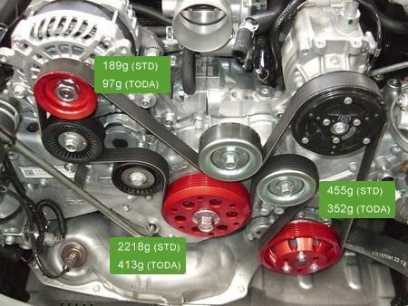 Toda Racing - Lightweight Pulleys Kit (With AC) - Toyota - 4U-GSE - 13810-FA2-HAC - 13810-FA2-HAC
