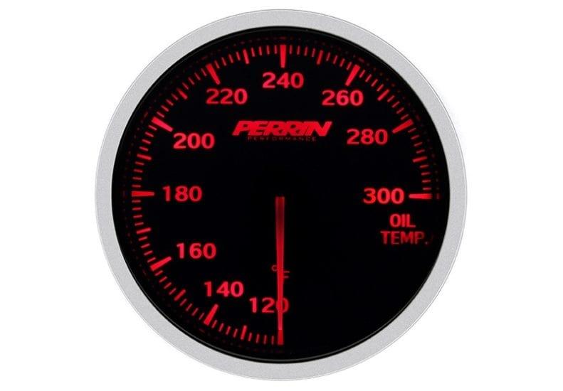 Perrin White,Red Oil Temp Gauge - 60mm - 120-300F-ASM-GAU-010 - RZCrewGarage