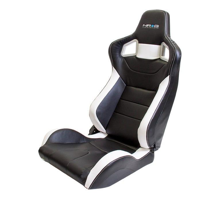 NRG RSC 700 Reclinable Seat (Pair) - Black,White-RSC-700L/R - Rzcrewgarage