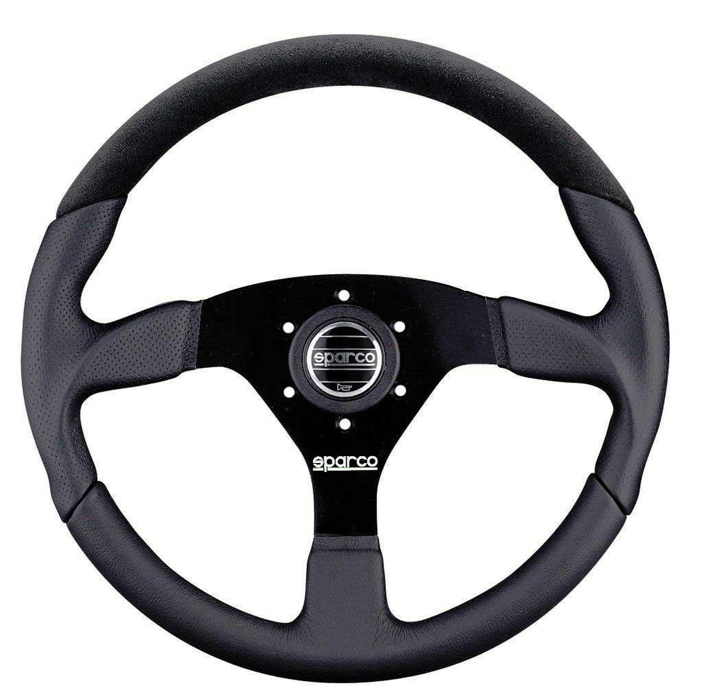 Sparco - L505 Steering Wheels - 3 Spokes Leather,Alcantara - 33mm Deep Dish-015TL522TUV - RZCrewGarage