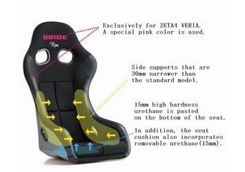 Bride Zeta IV Veria Fixed Bucket Seat - Frp - Black-HA1ASF - Rzcrewgarage