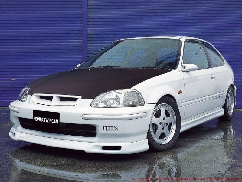 Feels (Honda Twincam) - Lightweight bonnet (normal shape) - FACELIFT model plain carbon weave - Honda - Civic EK4 - Plain Weave Carbon FEEL-A-FD3DCW - Rzcrew Garage