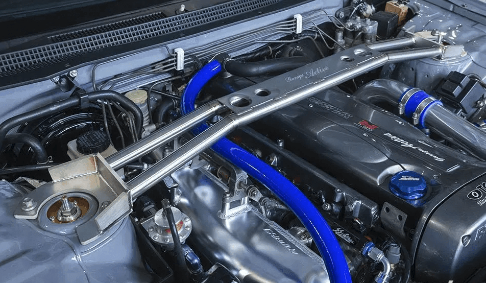 Garage Active - Front Titanium Tower Bar - Nissan Skyline GT-R BCNR33 - GR-FTB-BNR33/34