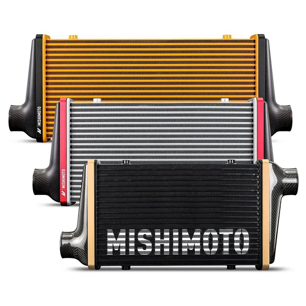 Mishimoto Universal Carbon Fiber Intercooler - Matte Tanks - 525mm Silver Core - C-Flow - V-Band
