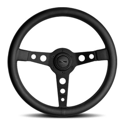 Momo - PROTOTIPO BLACK Edition Steering Wheels - 3 Spokes Leather - 40mm Dish-P-5 - RZCrewGarage