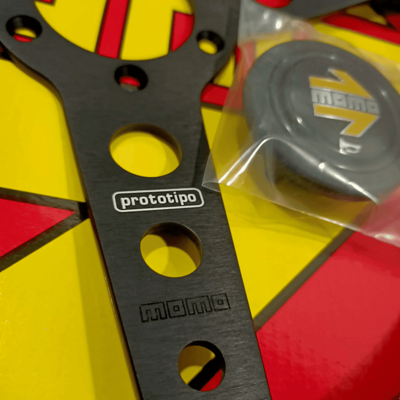 Momo - PROTOTIPO BLACK Steering Wheels - 3 Spokes Leather - 43mm Dish-P-1 - RZCrewGarage