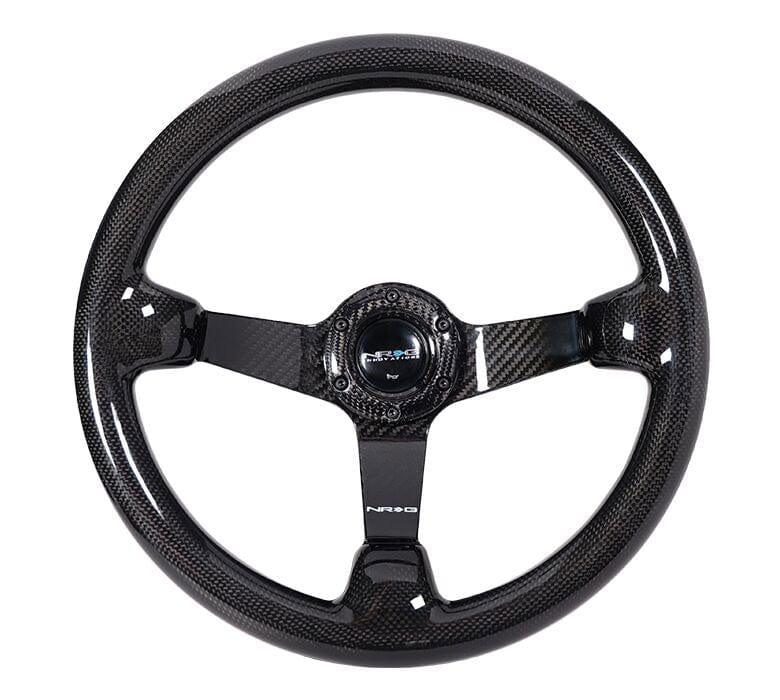 NRG - FULL CARBON FIBER STEEERING WHEEL 350mm DEEP DISH Steering Wheels - 3 Spokes Carbon-ST-036CF-1 - RZCrewGarage
