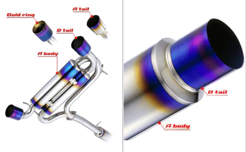 R1 Titan - R1 Titan-80 Titanium exhaust system - Mitsubishi - Lancer Evolution CT9A Evo 7/8/9 - 4580506113702-NS-A
