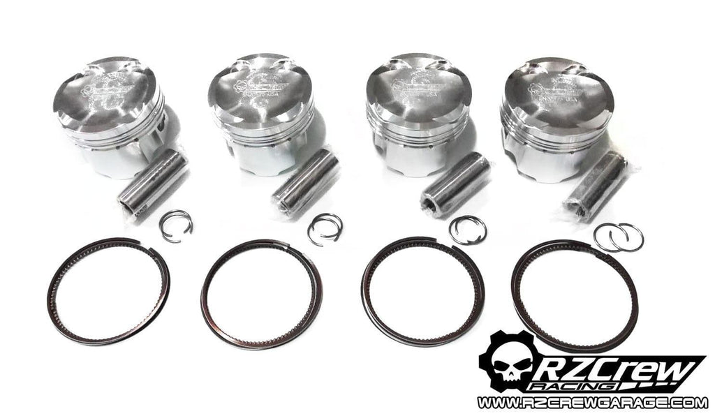 Rzcrew Racing - Forged Pistons 82.5mm - 8:5 to 15:0 Compression Ratio - Toyota - 2ZZ-GE
