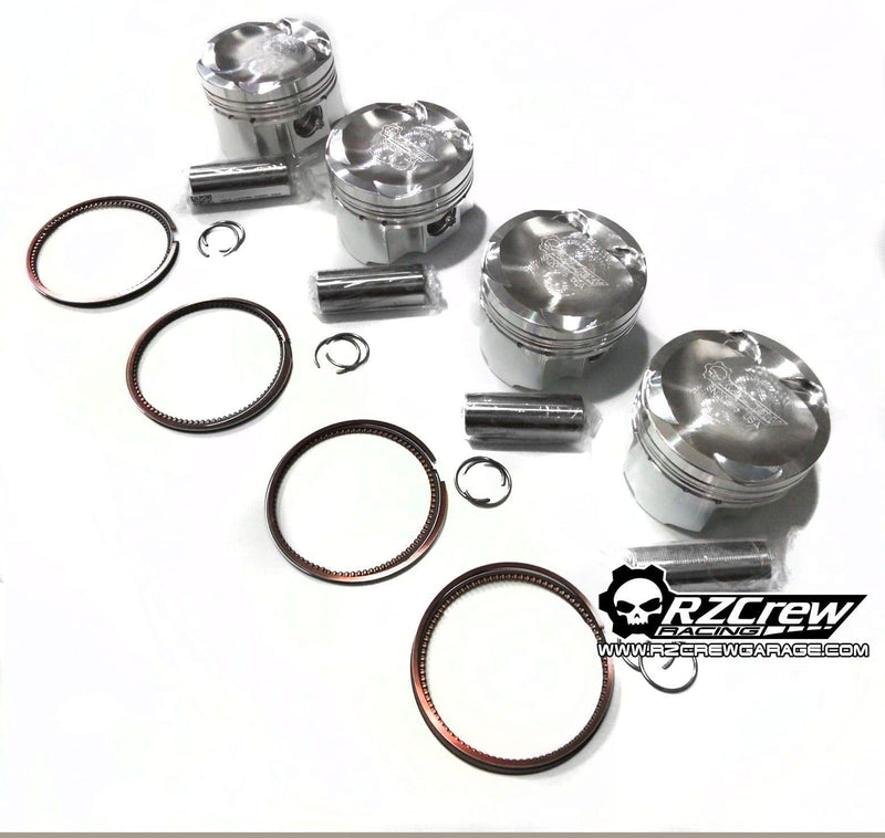 Rzcrew Racing - Forged Pistons 82mm - 8:5 to 15:0 Compression Ratio - Toyota - 2ZZ-GE
