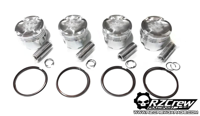 Rzcrew Racing - Forged Pistons 83.5mm - 8:5 to 15:0 Compression Ratio - Toyota - 2ZZ-GE