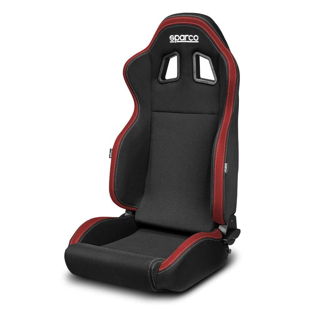Sparco R100 MY22 Reclinable Seat - Tubular - Black,Red - Fabric-009014NRRS - Rzcrewgarage