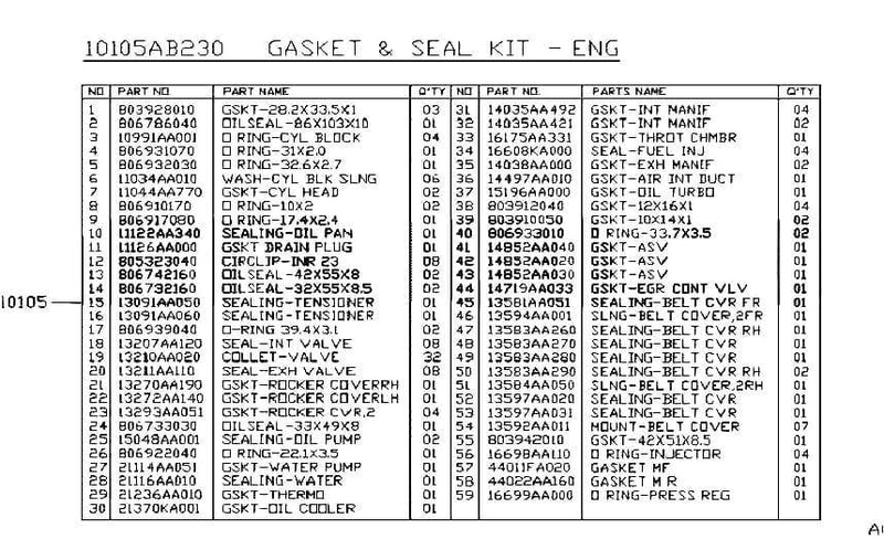Subaru OEM - 10105AB230