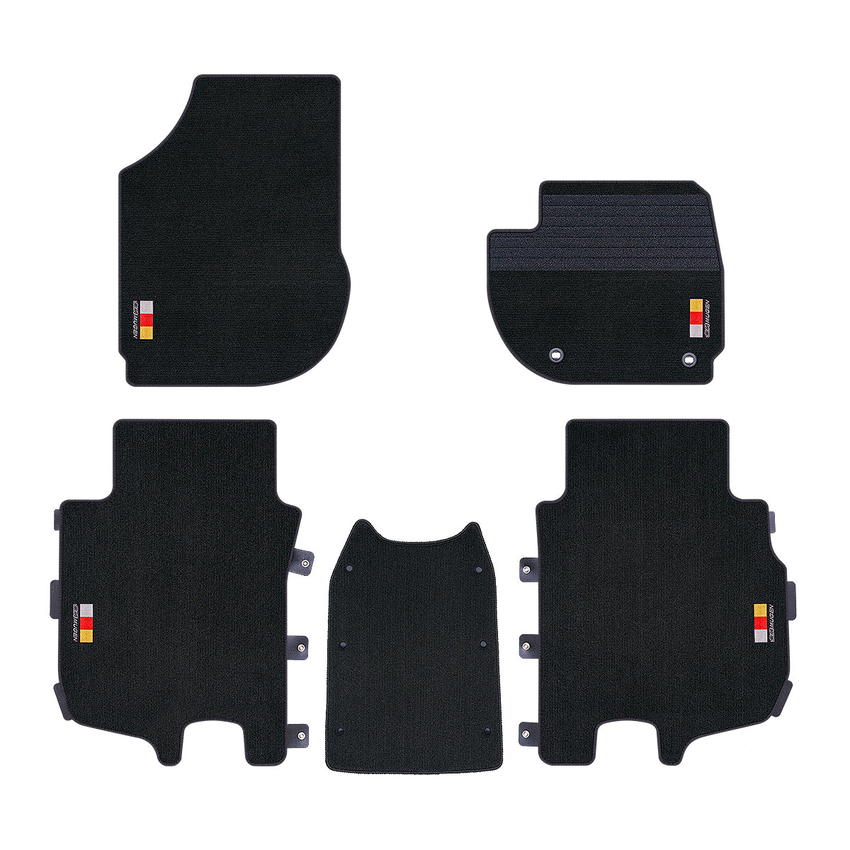 Mugen - Floor Mat Set (Black)  - Honda - Fit-Jazz GR1/2/3/4/5/6/7/8 - 08P15-XNN-K0S0-BK