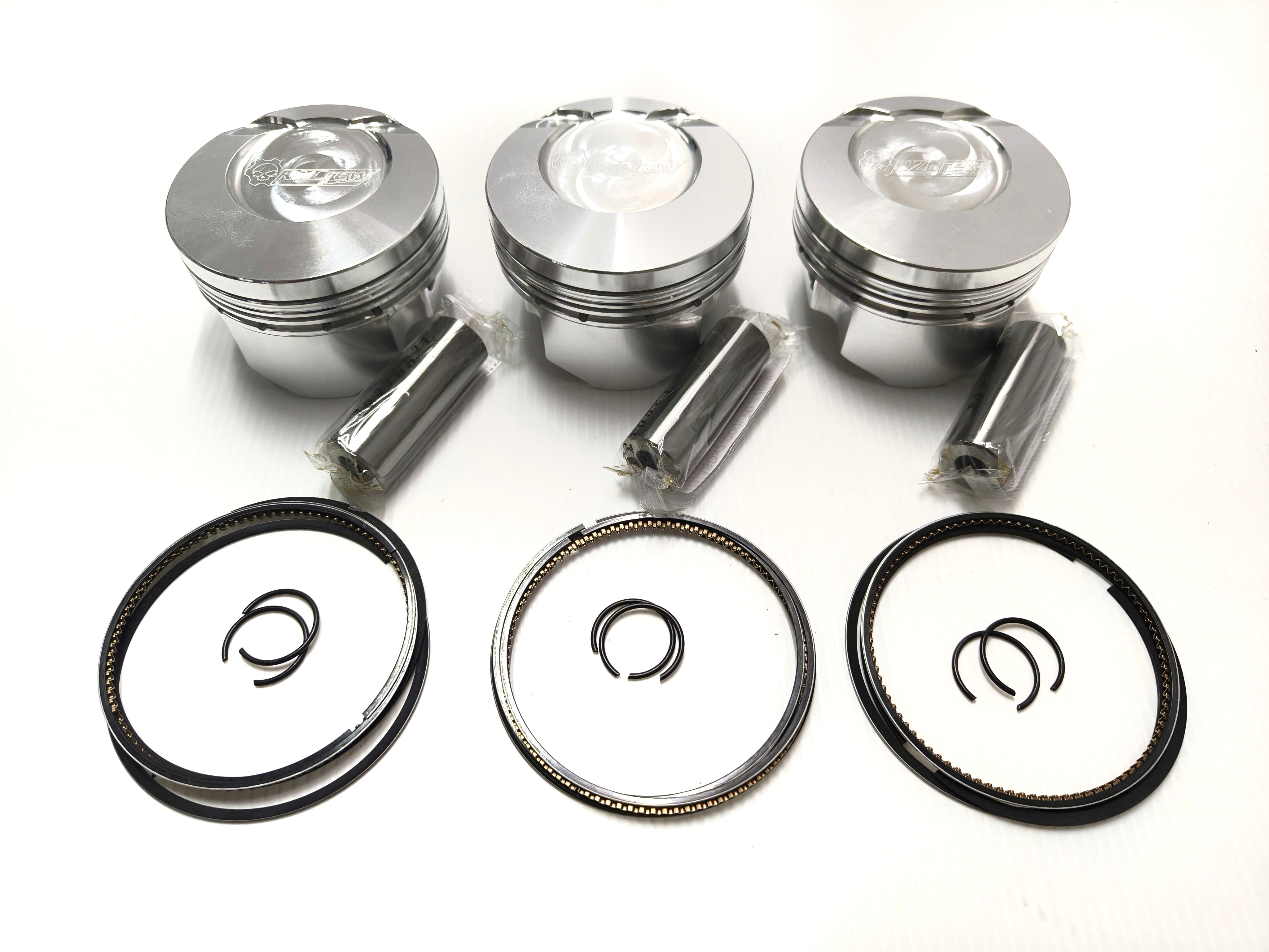 Rzcrew Racing - Forged Pistons 61.5mm - 8:5 to 15:0 Compression Ratio - Honda S07B Turbo/NA