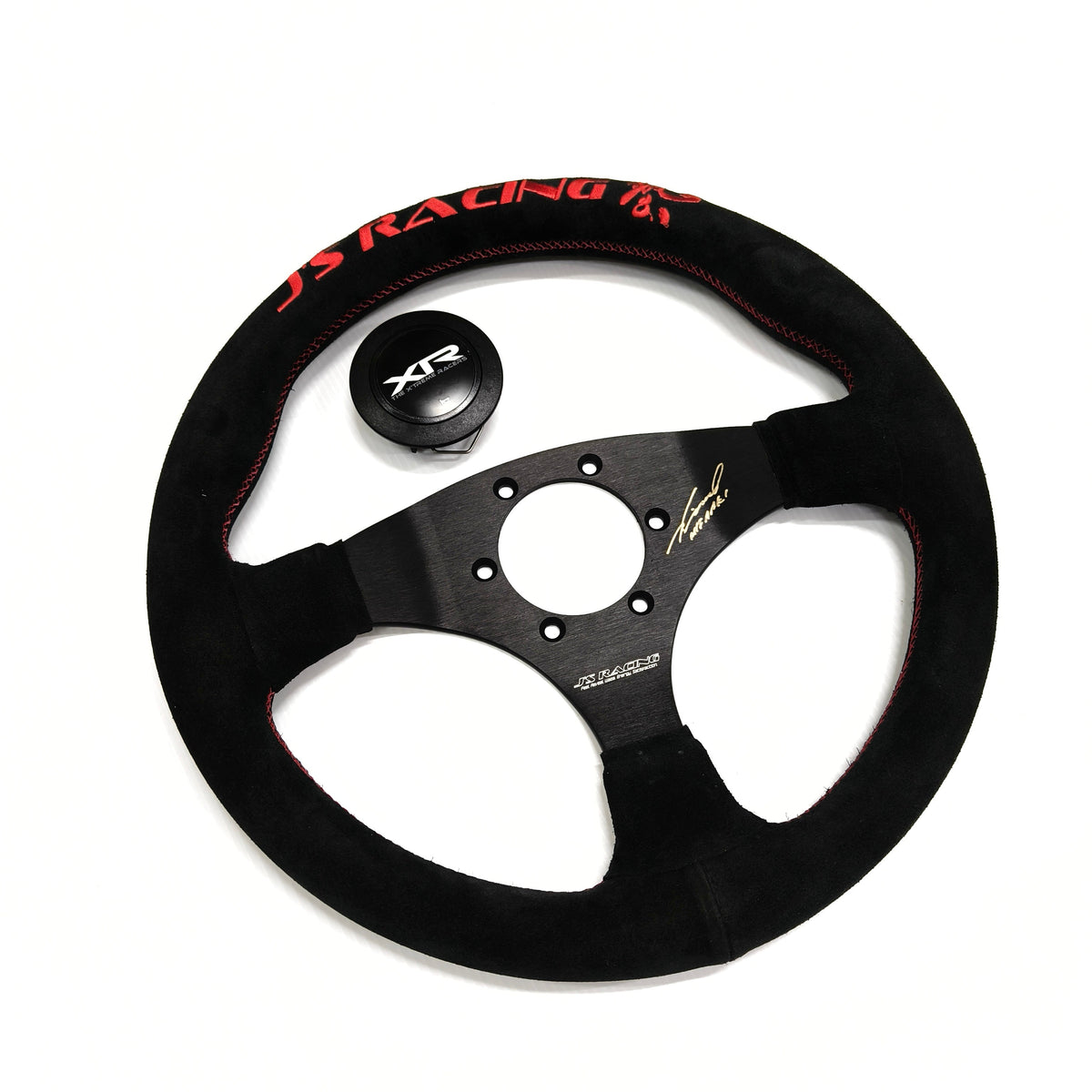 Js Racing - Signed store limited Steering Wheel - 3 Spokes suede-XRSG-Store Limited - RZCrewGarage