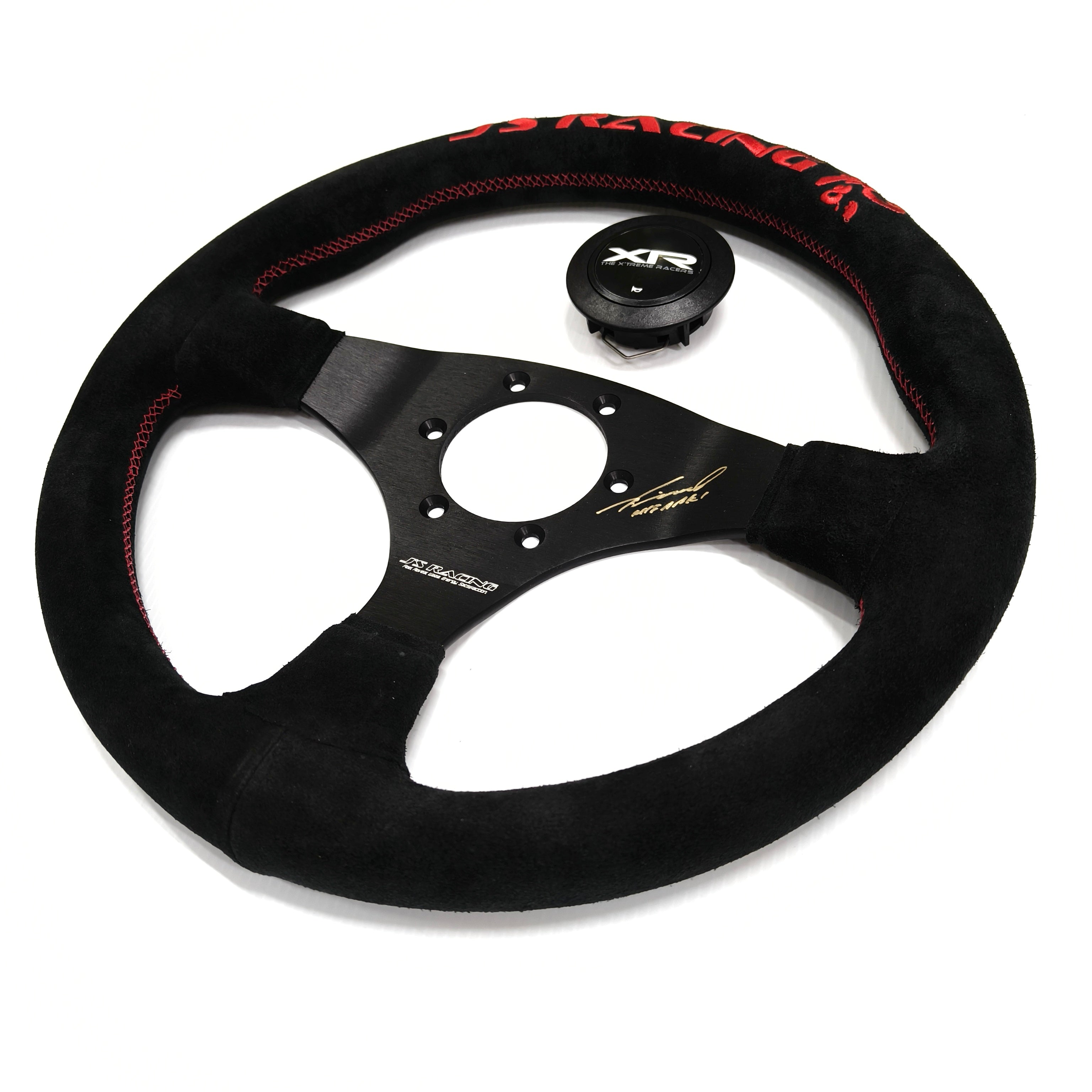Js Racing - Signed store limited Steering Wheel - 3 Spokes suede-XRSG-Store Limited - RZCrewGarage