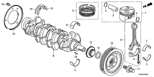 Genuine Honda Parts - Bearing D Connecting Rod (Green) (Daido) - Honda B18C Type R - 13214-P72-003