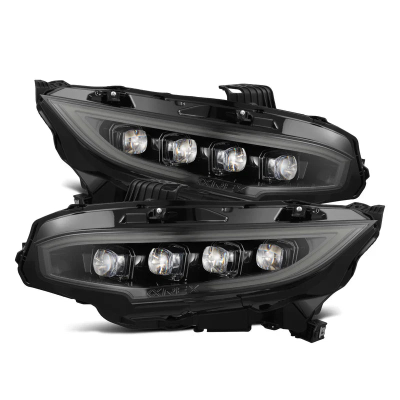 AlphaREX - Nova-Series Led Projector Headlights Alpha-Black With Converter (Stock Led Headlights Only) - Honda - Civic Type R FK8 - 880492/810038 - Rzcrew Garage