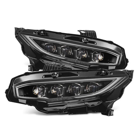 AlphaREX - Nova-Series Led Projector Headlights Black With Converter (Stock Led Headlights Only) - Honda - Civic Type R FK8 - 880491/810038 - Rzcrew Garage
