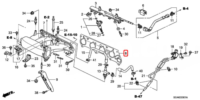 Genuine Honda Parts - Intake Manifold Gasket - Honda - Accord Euro R CL7-17105-RAA-A01