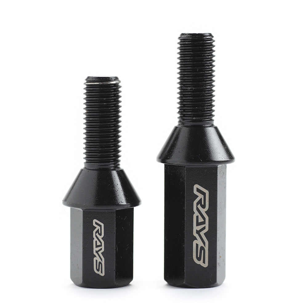 Rays - 17HEX Racing Bolt Set (Head Type) L28 - 4 Pieces - Black - M14x1.25 - RZCrewGarage