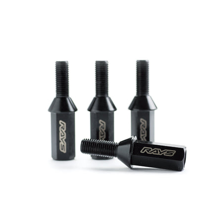 Rays - 17HEX Racing Bolt Set (Head Type) L38 - 4 Pieces - Black - M14x1.5 - RZCrewGarage