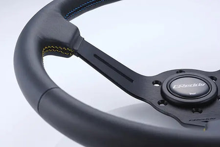 Trust Greddy - Sport Steering Wheels - 3 Spokes Leather - 80mm Deep Dish-16600002 - RZCrewGarage