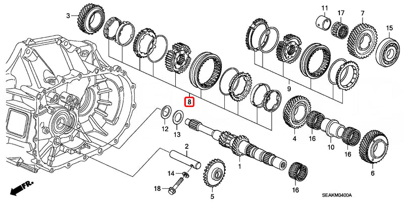 Genuine Honda synchro/sleeve/slider kit 3-4 gears - Honda - CL7 - 23623-PNS-315 - RZCrewGarage